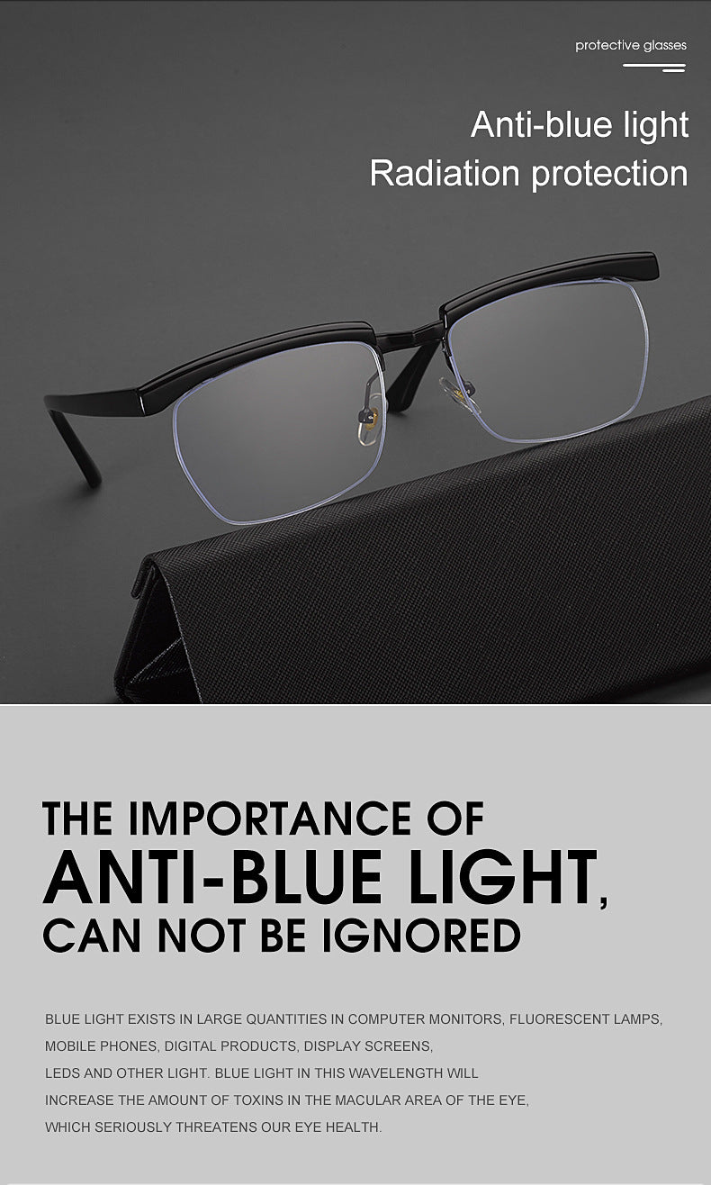 Tom Hardy's Legend of the Underground Half-Frame Glasses Frame High-End Blue Light Blocking Optical Glasses Internet Celebrity Style