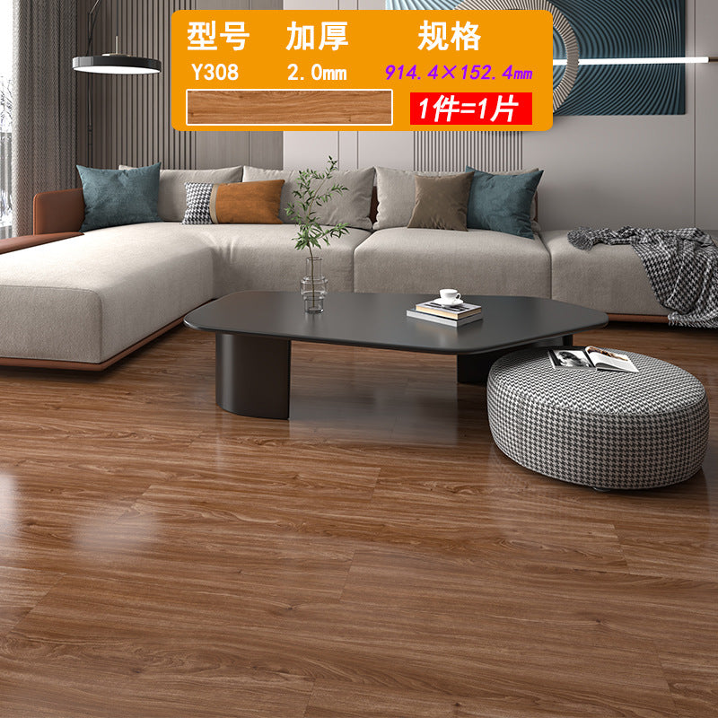 PVC Plastic Floor Stickers Self-Adhesive Wood Grain Cement Floor Stickers Special for Bedroom Waterproof Non-Slip Floor Renovation Chinese Style