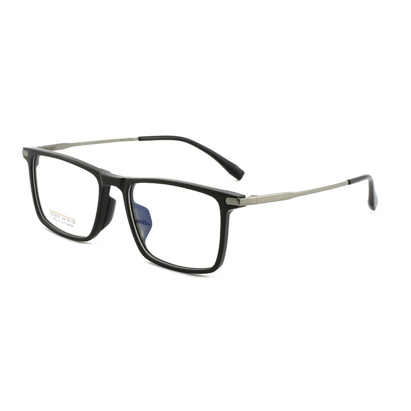 PPSU Half Titanium Eyeglass Frame Square Men's Half Titanium Frame Business Fashion Casual Frame Large Frame Simple