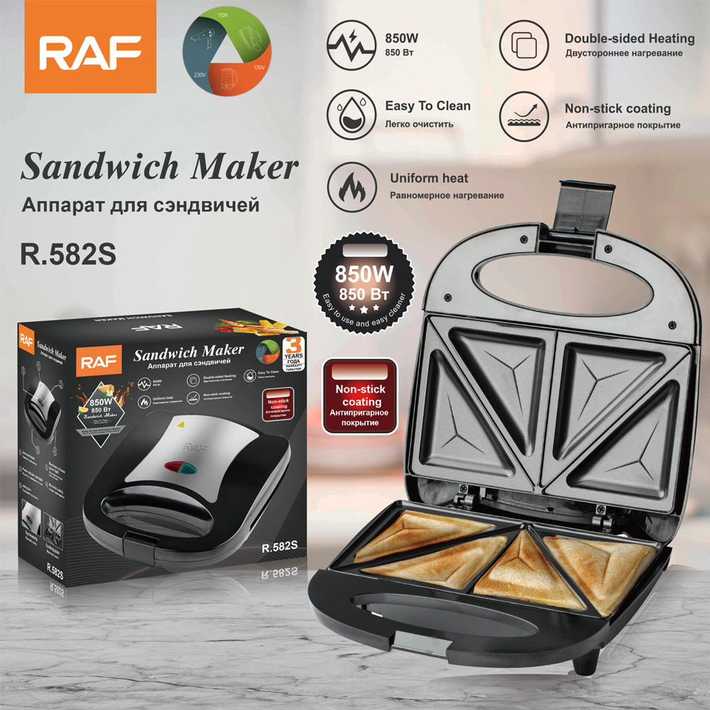 RAF European Standard Household Double-Sided Breakfast Machine Waffle Maker Heating Cake Machine Sandwich Maker Multifunctional Light Food