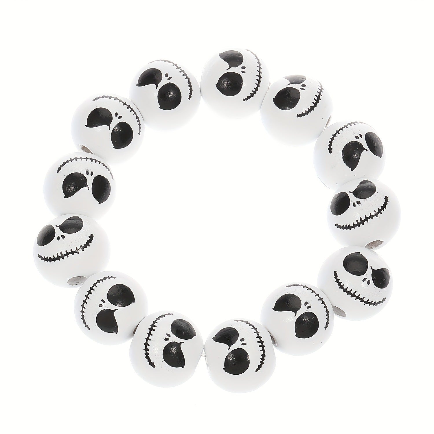 Men's Holiday Bracelet Women's Gift Spider Wooden Bead Bracelet Set Skull Bead Halloween Bracelet