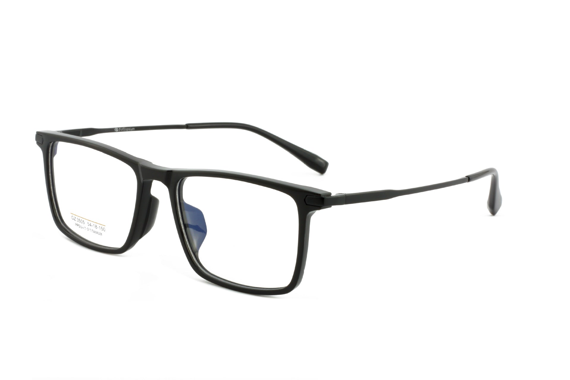 PPSU Half Titanium Eyeglass Frame Square Men's Half Titanium Frame Business Fashion Casual Frame Large Frame Simple