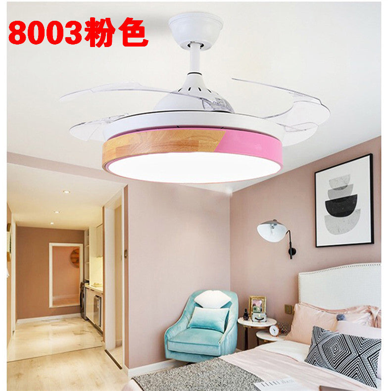 Invisible Fan Light Remote Control led Fan Chandelier Home Electric Fan Lamp scandinavian Iron Restaurant Lamp Crystal Ceiling Fan Lamp