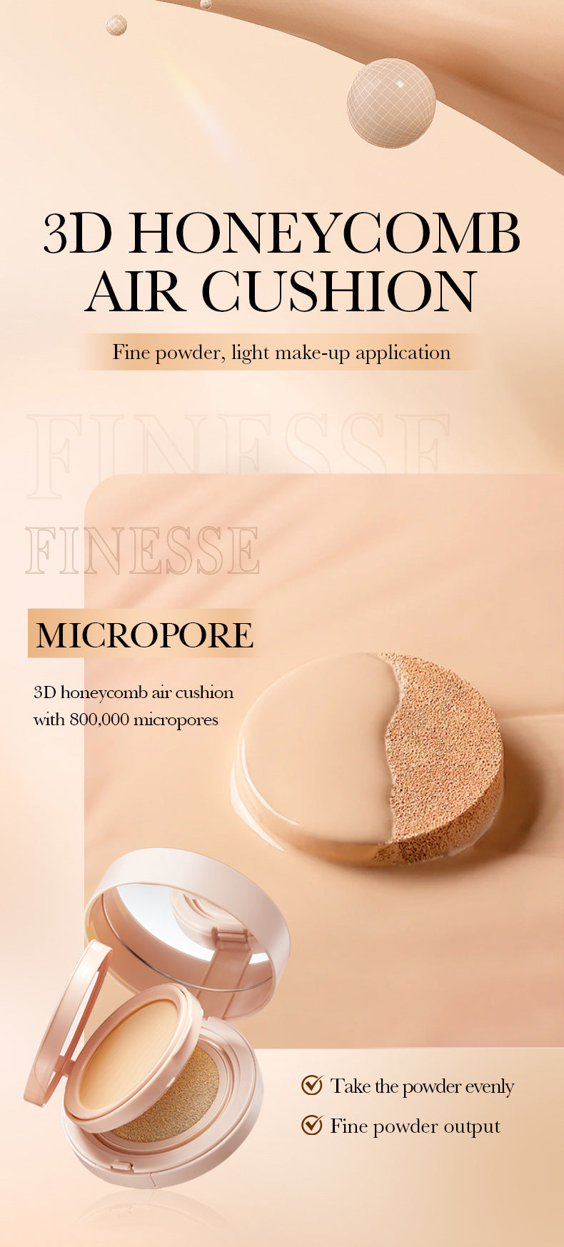 Light Sensing Cushion Compact SADOER Moisturizing and Light BB Cream Concealer Foundation  Wholesale