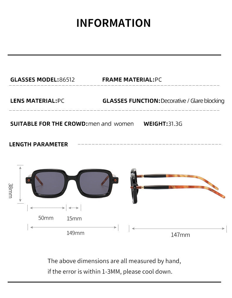 New Thick Frame Sunglasses for Men, European and American Style Square Frame Sunglasses, Retro Blue Light Blocking Sunglasses for Men, Wholesale