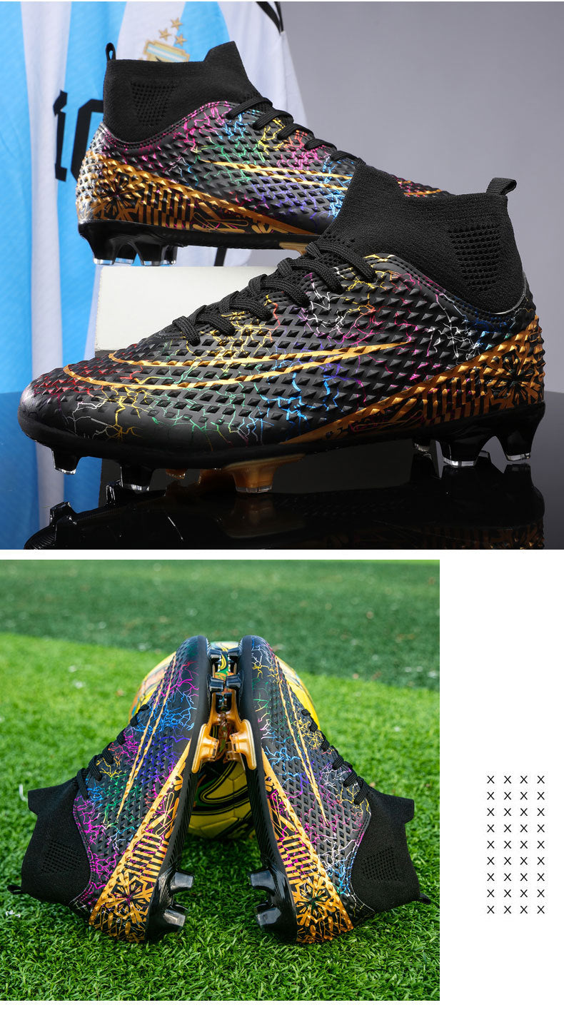 New high-top soccer shoes for men and women AG Spike TF Broken Nail Youth Student Grassland Competition Training Shoes