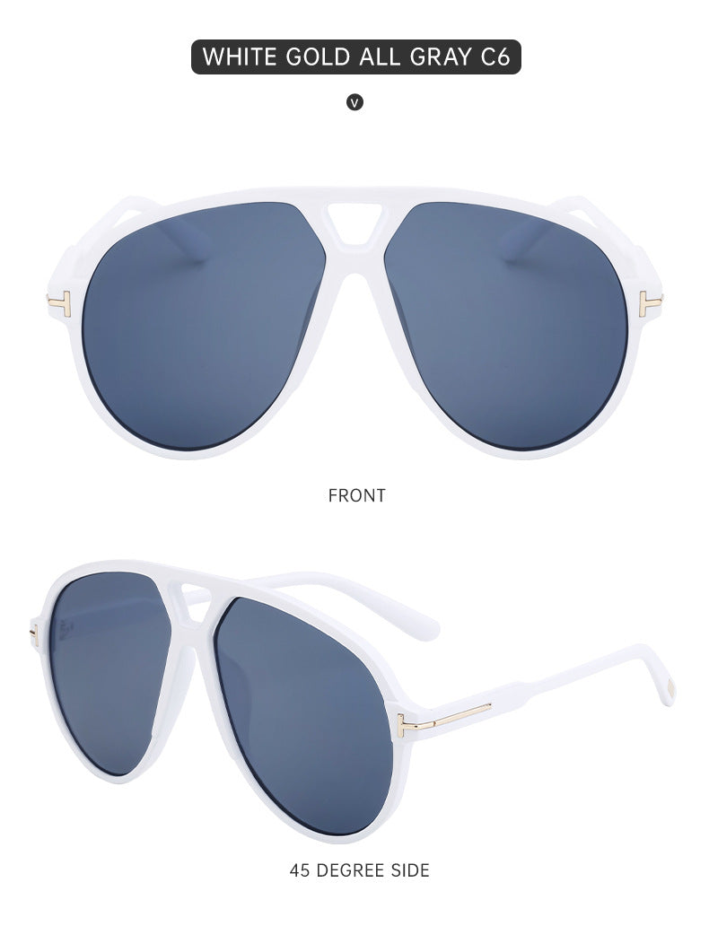 European and American Fashion Large Frame Sunglasses Sun Protection Sunglasses Men's Trendy Toad Glasses High-end Glasses sunglasses