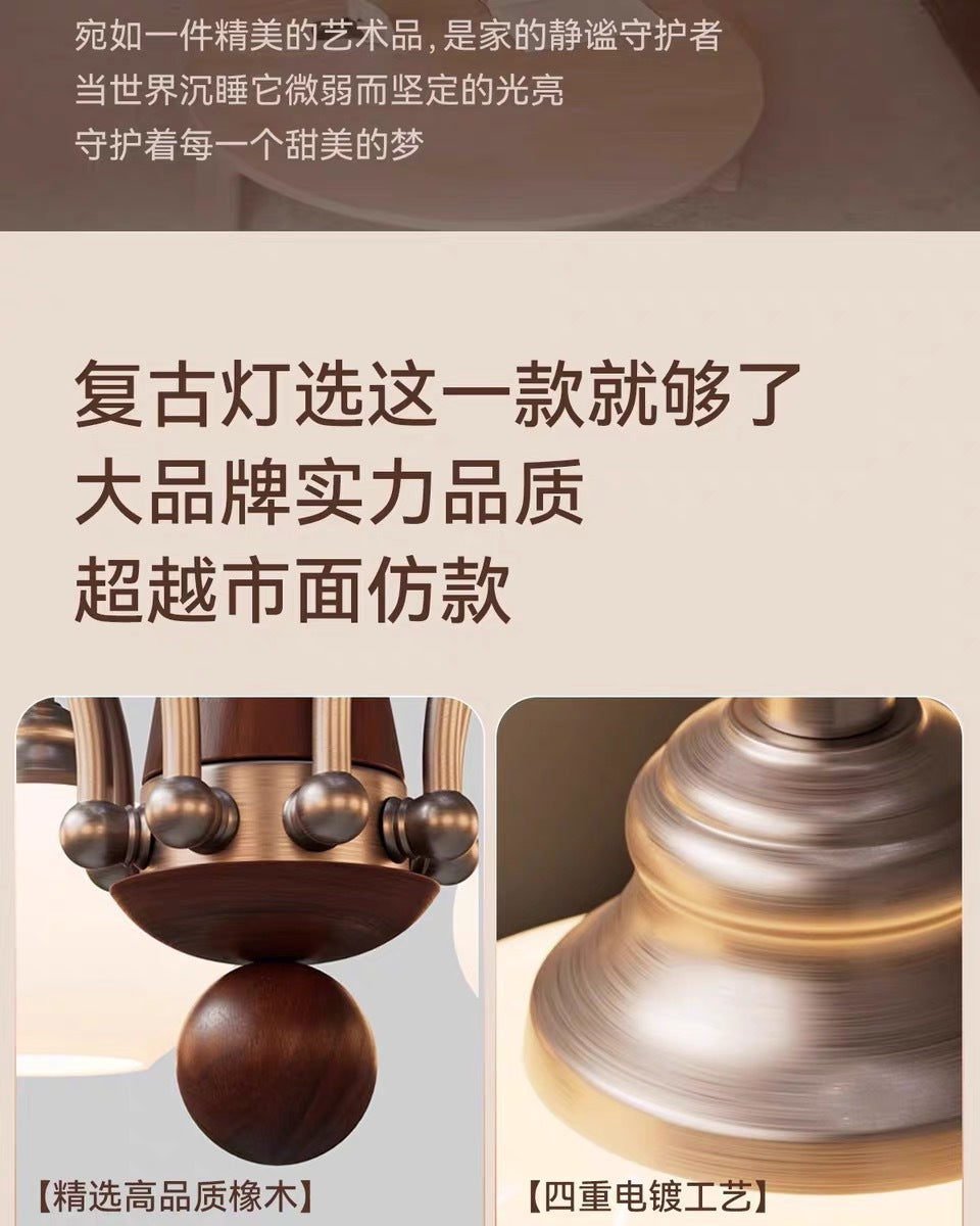 Vintage Retro Solid Wood Living Room Designer Persimmon Pendant Light Vintage French Cream Style Bedroom Living Room Dining Room Light
