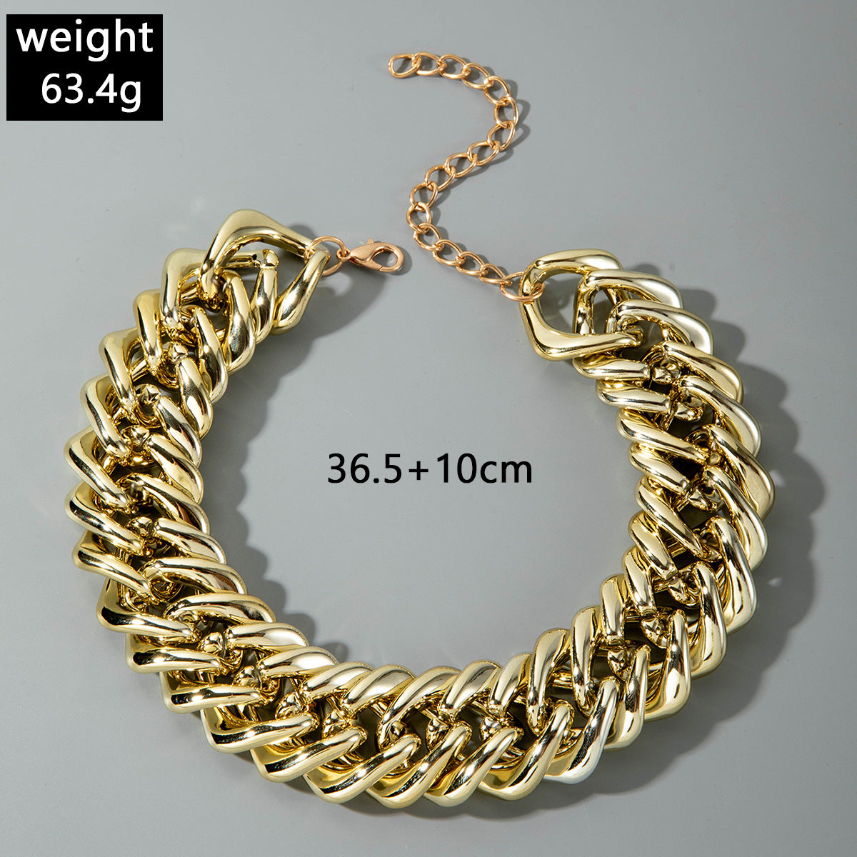 European and American Fashion Accessories with Personality ins Exaggerated Style Necklace Geometry CCB Sweet Cool Style Thick Chain Necklace for Women