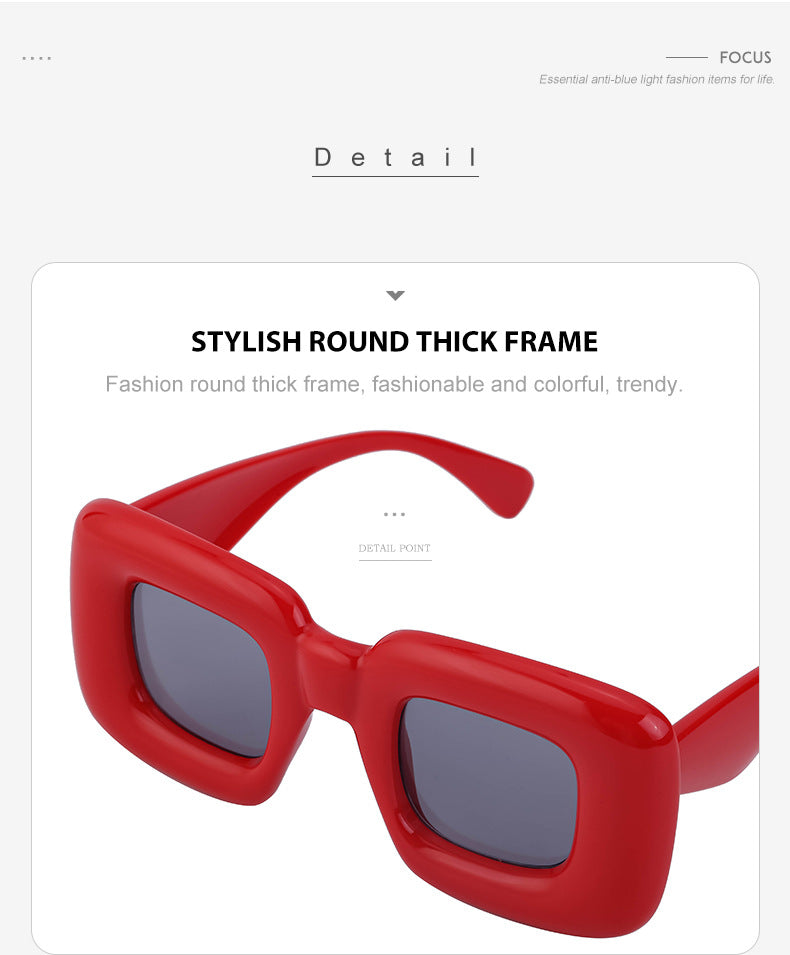 European and American Style Square Frame Sunglasses for Women Fashionable Quirky Sunglasses for Men Wholesale