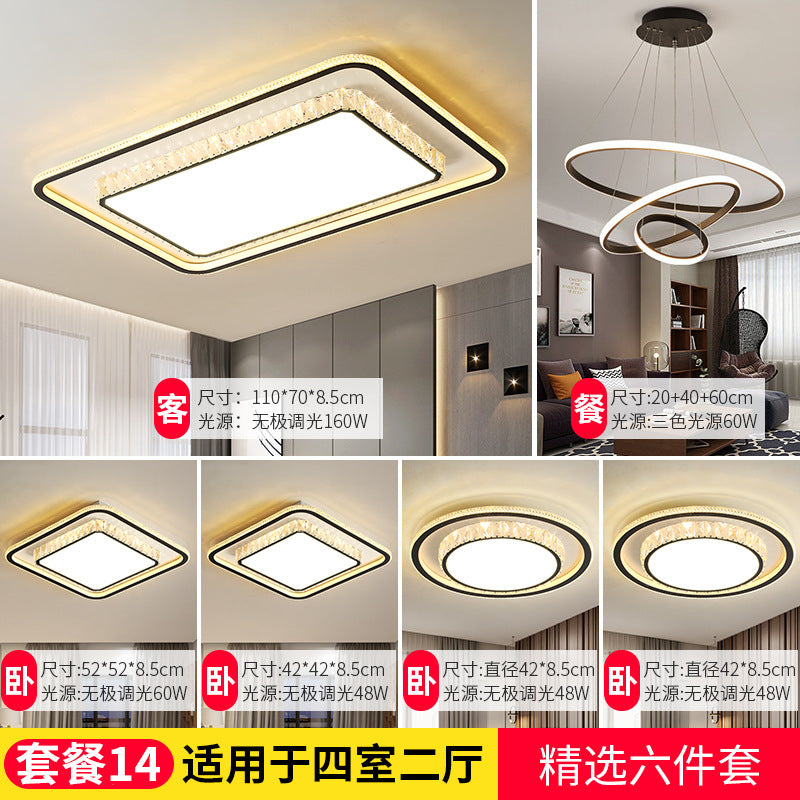 Wholesale Large Living Room Lamp2025New Year's Light Luxury Crystal led Ceiling lamp simple modern elegant bedroom lighting fixture