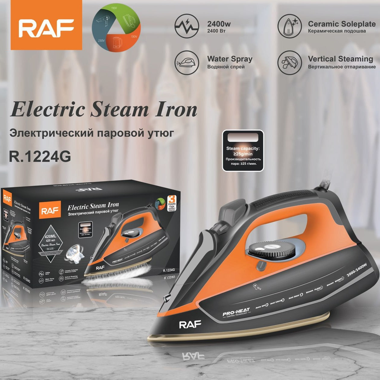 RAF EU Standard Handheld Electric Iron Household Small Portable Steam Iron Handheld Ironing Machine