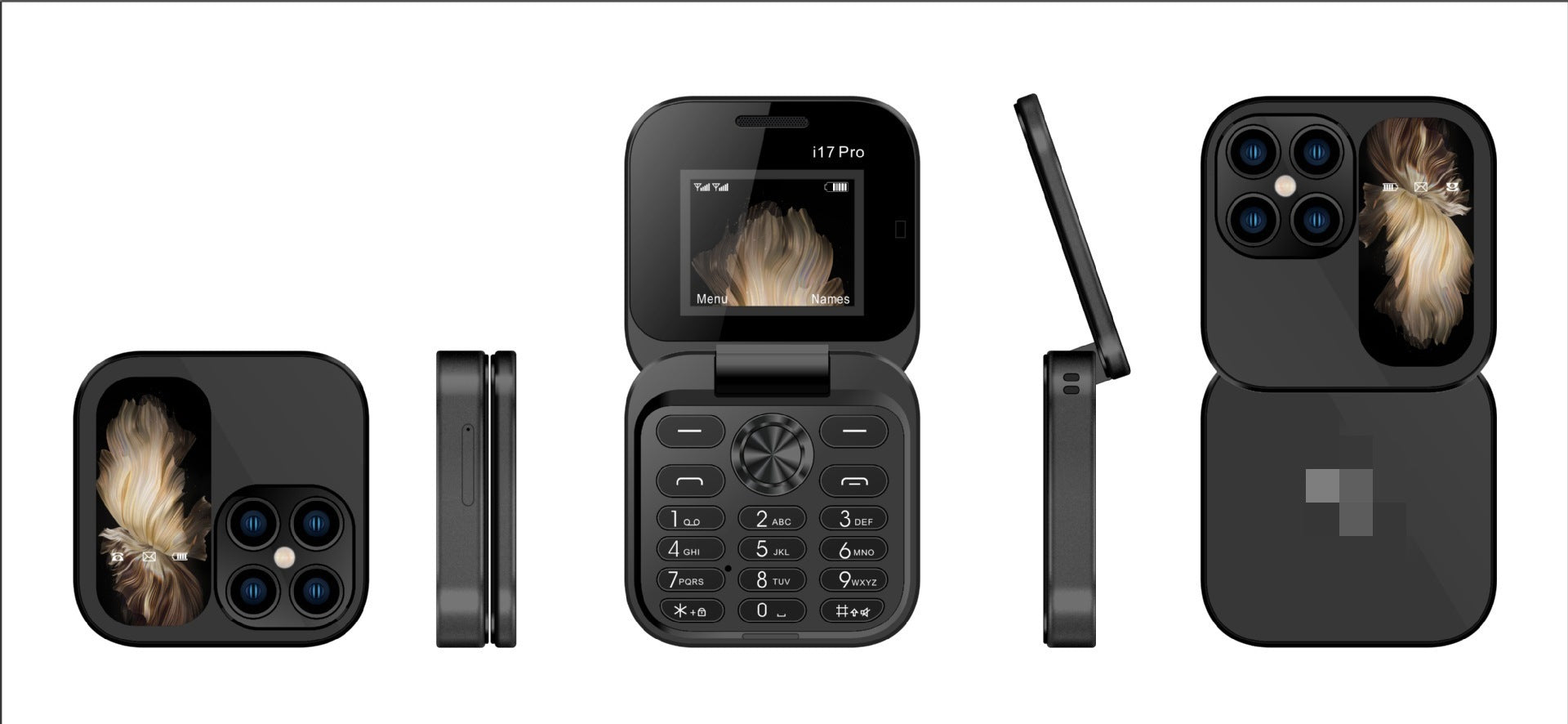 Wholesale New i17pro Flip Folding Phone Mini Phone Button Elderly Phone mini Feature Phone