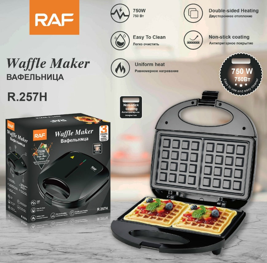 RAF European Standard Bread Baking Electric Griddle Sandwich Waffle Strip Household Portable Toaster R.257