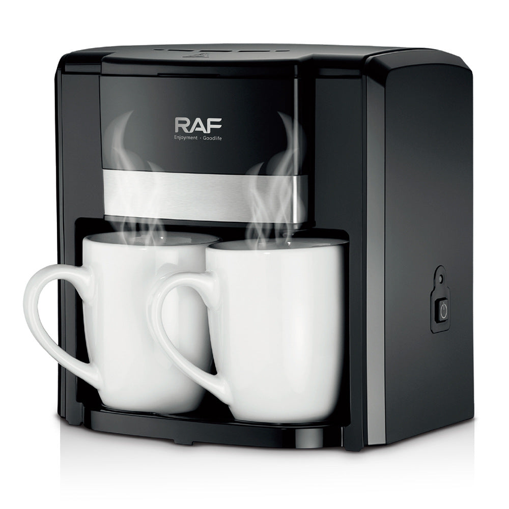 RAF European Standard Coffee Machine Small Semi-Automatic Household Drip American Coffee Machine Double Cup Automatic Moka Pot