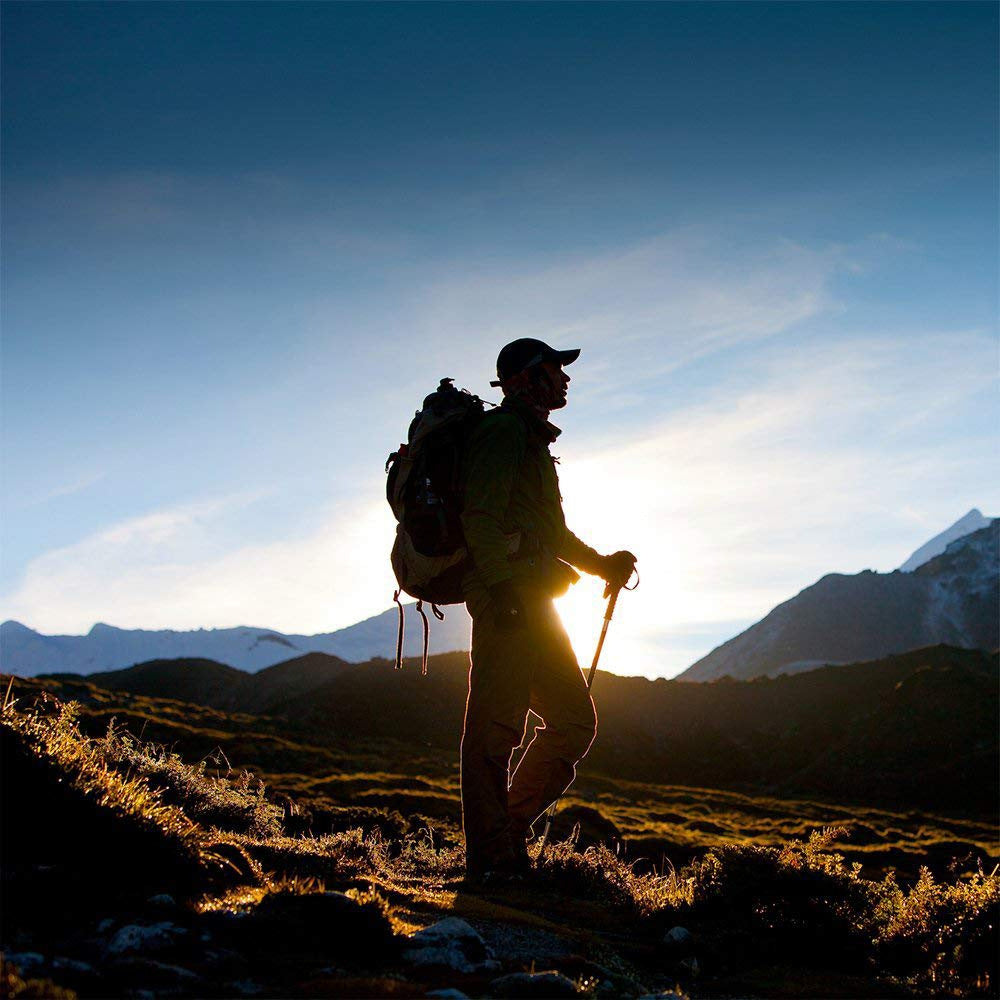 Jituo Hiking Pole Aluminum Alloy Three-Section Foldable Telescopic Walking Stick Non-Slip Portable Outdoor Canopy Tent Support Rod