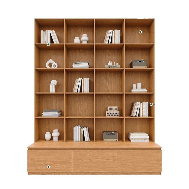All-Oak Study Room Full-Wall Card Holder Integrated Bookcase Bookshelf Living Room Ceiling-To-Ceiling Solid Wood Display Cabinet