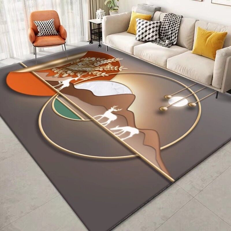 Carpet Resistant to Dirt Easy to Maintain Living Room Carpet Light Luxury Bedroom Non-Slip Crystal Velvet Carpet Bedside Warm Blanket