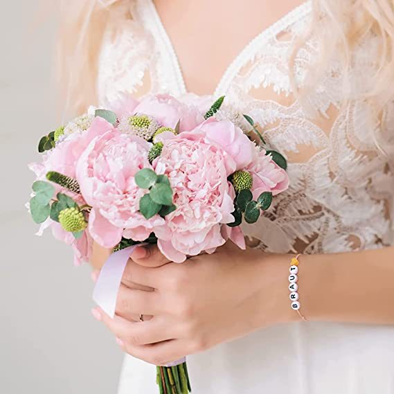 Best Friend Friendship Bracelet Women's Gift6mm Beaded Elastic Cord Spacer Bead Bracelet Letter Heart Bracelet