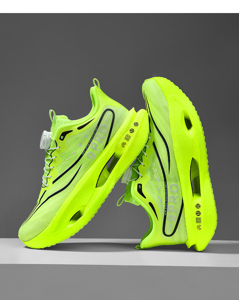 Red Rabbit9PRO Summer Breathable Jacquard Lightweight Sports Shoes with Rotating Buckle Casual Shoes Popcorn Carbon Plate Hollow Running Shoes