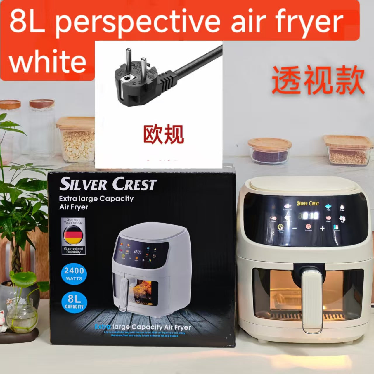 8LAir fryer Multifunctional Smart Touch Screen Oven Large Capacity Air Fryer Electric Fryer French Fries Machine