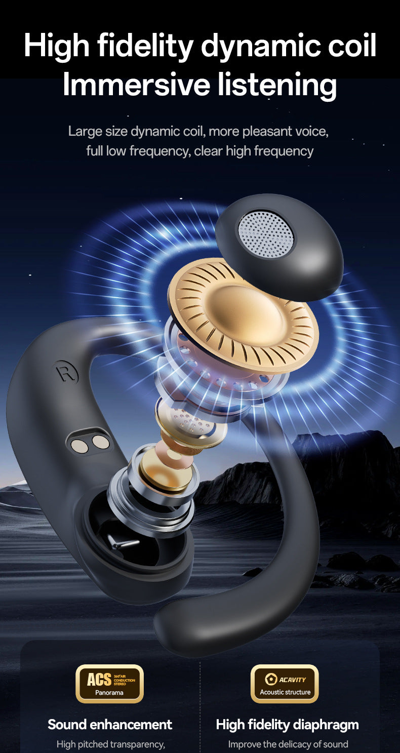 Popular M134Digital Display Ear-Hook Headphones Private Model High Appearance Long Battery Life Wireless Bluetooth Headphones