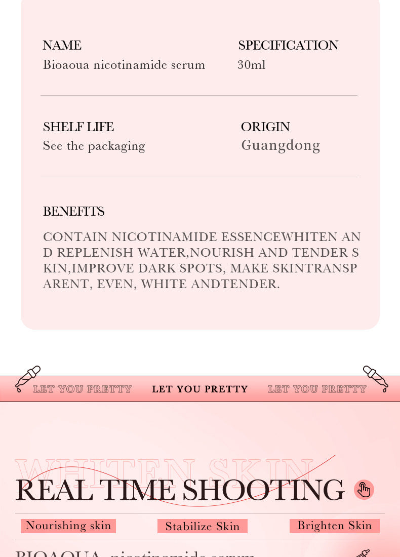 BIOAOUA Essence Series Hydrating and Nourishing Vitamins C Essence  Foreign Trade Factory Direct Sales