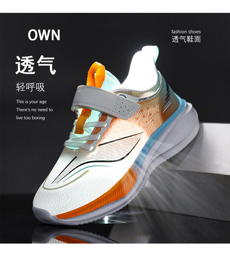 Children's Ultra-light Shock-absorbing Anti-slip Running Shoes Spring and Summer Medium and Large Children's Mesh Breathable Sports Shoes Children's Shoes Breathable Shock-absorbing