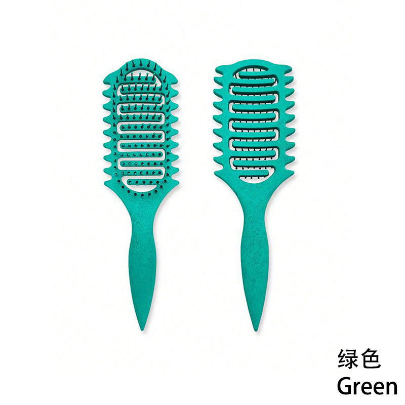 Curling Hair Special Three-Prong Comb Anti-Clumping Wide-Tooth Comb Smooth Hair Dry and Wet Dual-Use Comb Scalp Massage Hard-Tooth Hair Styling Comb