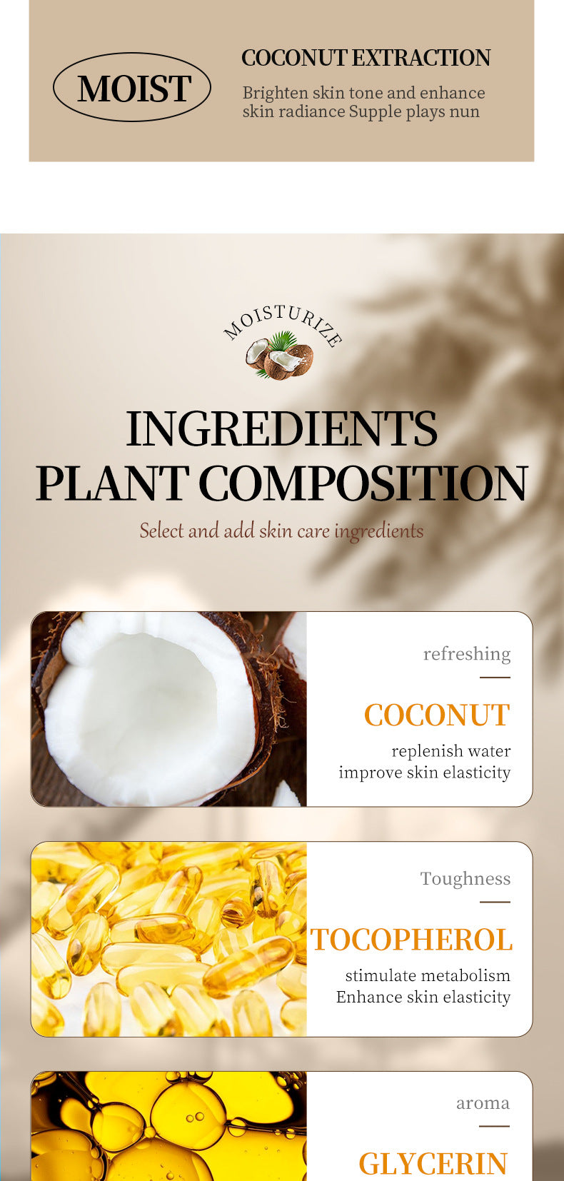 Full English Coconut Hand Cream SADOER Hydrating, moisturizing, anti-chapping, nourishing hand cream for  foreign trade wholesale