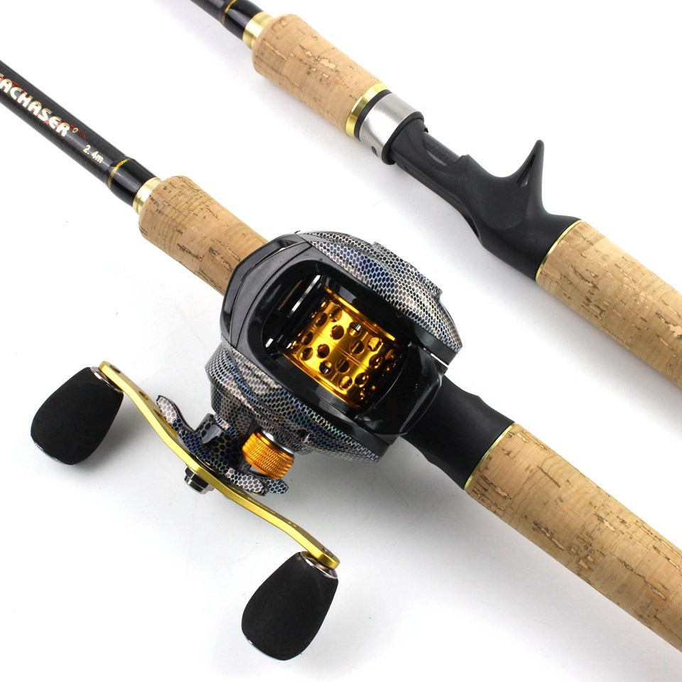 A Fishing Gear Gun Handle Retractable Lure Water Drop Reel Combo Ultra-light Ultra-short Fishing Rod Wooden Handle Rod