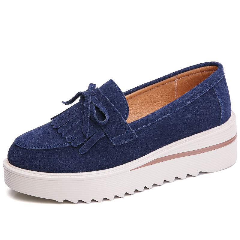 VIVIDENT New Spring and Autumn Platform Shoes for Women, Thick Sole Wedge, Large Size Slip-On Casual Mom Shoes