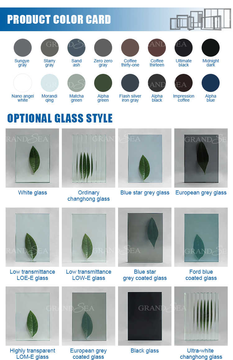 Hurricane Resistant Thermal Insulation Double Glazed Modern Exterior Door Modern Design Aluminum Lowe Glass Sliding Door