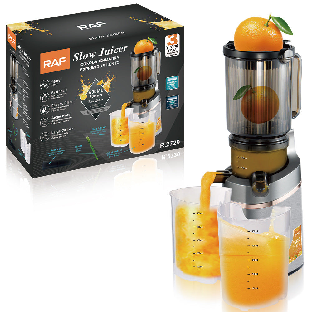RAF EU Standard Original Juice Extractor Household Fully Automatic Large Caliber Pulp Juice Separation Juicer Easy to Clean