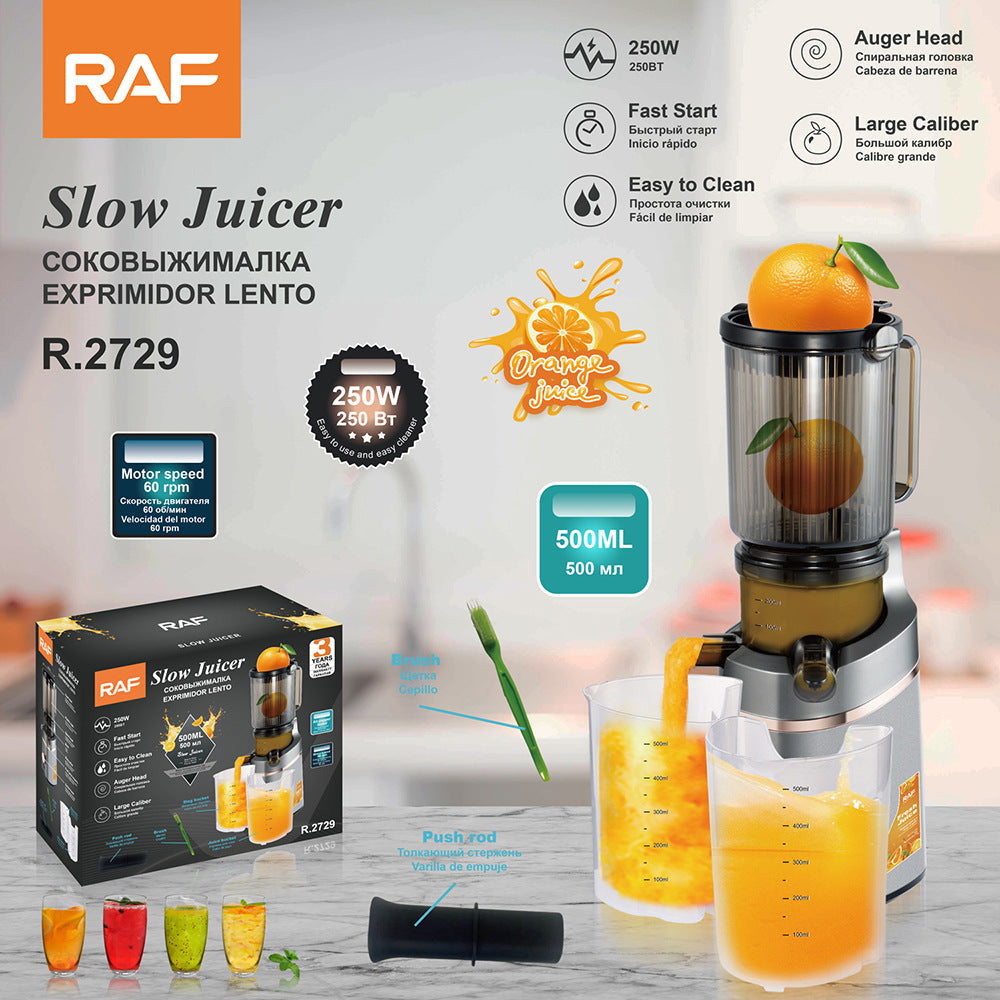 RAF EU Standard Original Juice Extractor Household Fully Automatic Large Caliber Pulp Juice Separation Juicer Easy to Clean