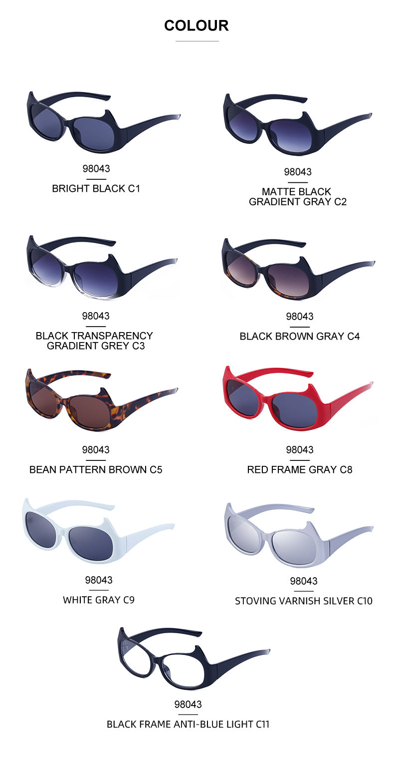 Personality Y2K Cat Eye Sunglasses Women's European and American New Trendy ins Street Style Sunglasses for Men Wholesale