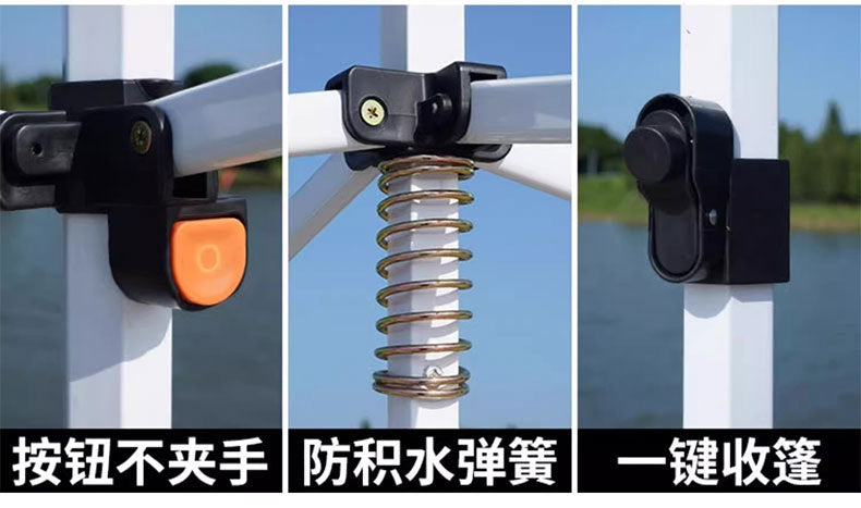 Thickened Four-Corner Tent Stand Hexagonal Outdoor Stall Use Rain Shelter Frame Sunshade Umbrella Stand Foldable Telescopic Canopy