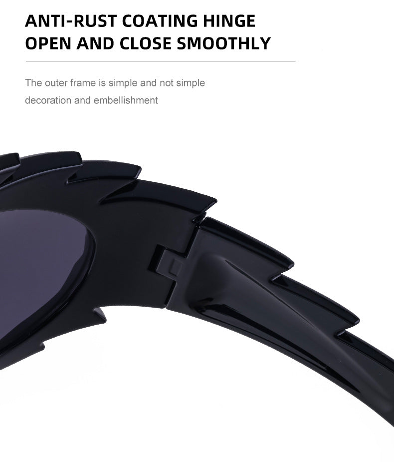 Europe and America Y2K Millennium Windproof Sunglasses for Women Trendy Personality Irregular Shape Sun Protection Sunglasses for Men Cycling Sports Glasses