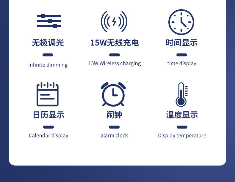 Folding desk lamp with calendar clock alarm clock15W Wireless Fast Charging Touch Dimming Bedroom Eye Protection Reading Lamp Customization