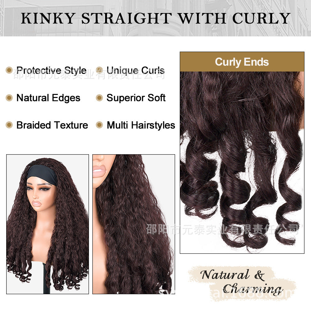 Africa Afro YAKI curly Ribbon Hair Band Curly Hair Chemical Fiber Wig headband wigs