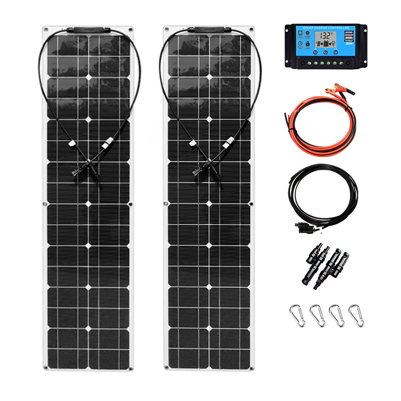 Solar Panel 100W 18V Controller Kit for Car Yacht RV Camper Battery