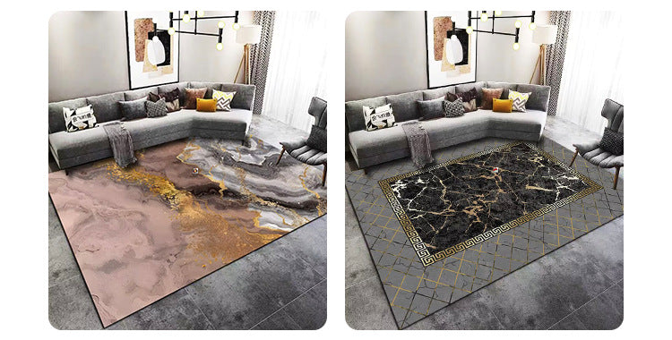 Living Room Carpet Stain Resistant Easy Care Crystal Velvet Carpet Home Sofa Coffee Table Rug Bedroom Wear-Resistant Non-Slip Mat