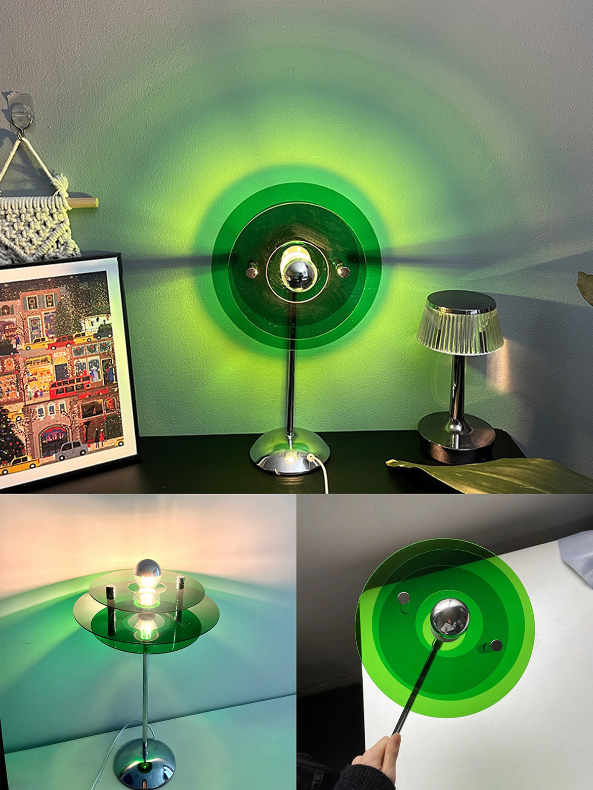 Romantic Love Bauhaus Table Lamp USB Plug-in Internet Celebrity Table Lamp Atmosphere Floor Lamp Projection Lamp Heart Lamp