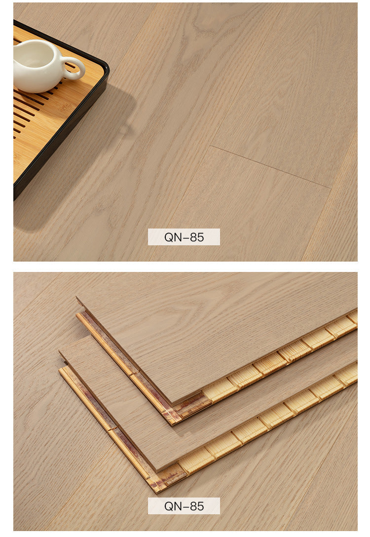 Source Factory European White Oak Pure Three-Layer Solid Wood Flooring for Underfloor Heating Modern Style Villa Home Use ENF Environmental Protection