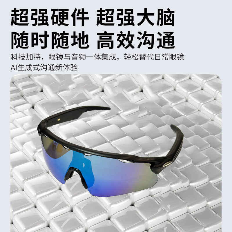 Sports Smart Glasses Bluetooth Music Cycling Goggles Sunglasses ai Voice Translation Manufacturer Direct Sales
