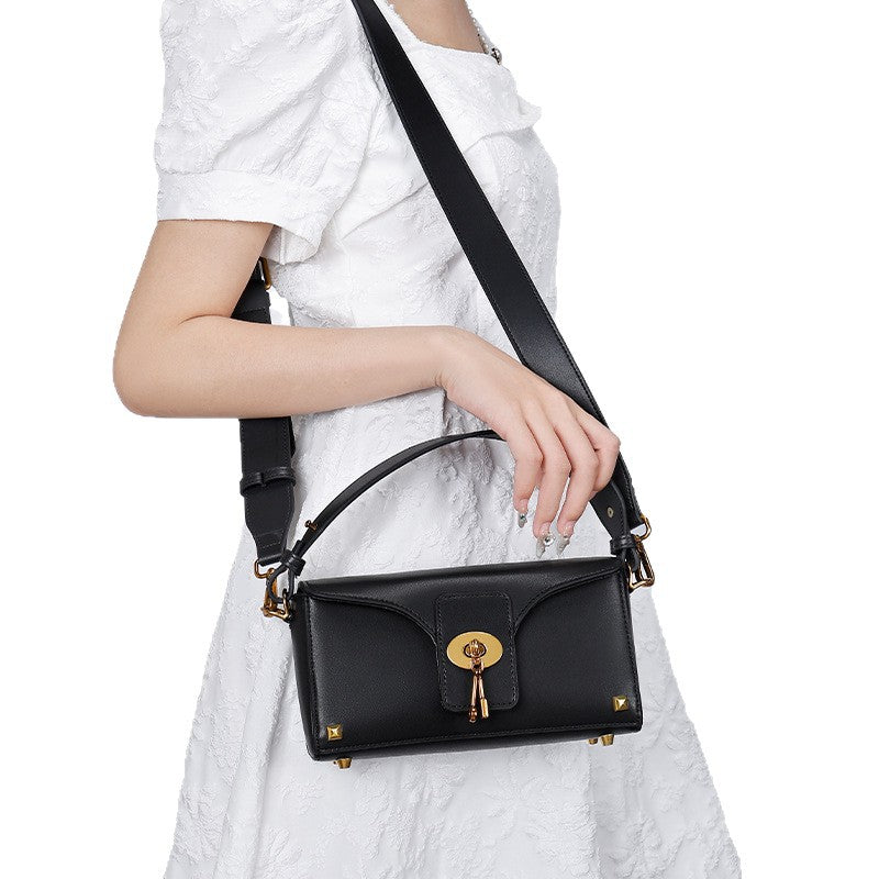 European and American Women's Bag High-End Light Luxury Handbag Niche Versatile Fashion Genuine Leather Crossbody Bag Single Shoulder Underarm Bag for Women