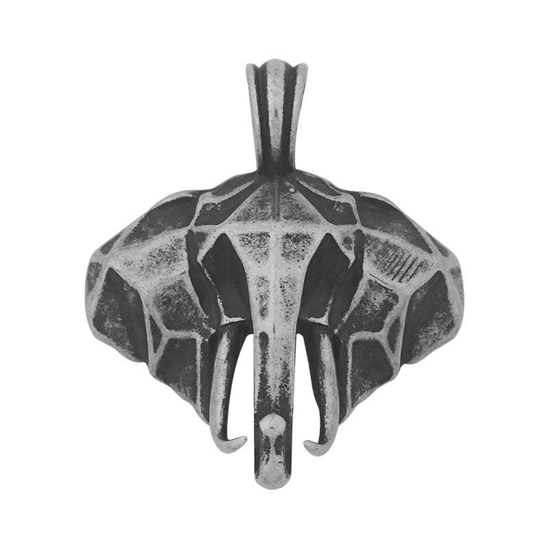 Titanium Steel Elephant Personality Necklace304Stainless Steel Jewelry316L Stainless Steel Distressed Craft Pendant Wholesale