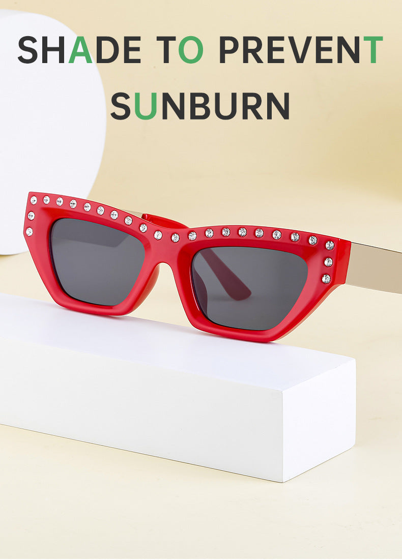 New Fashion Cat Eye Sunglasses for Women Trendy High-end Rhinestone Sunglasses Wholesale sunglasses
