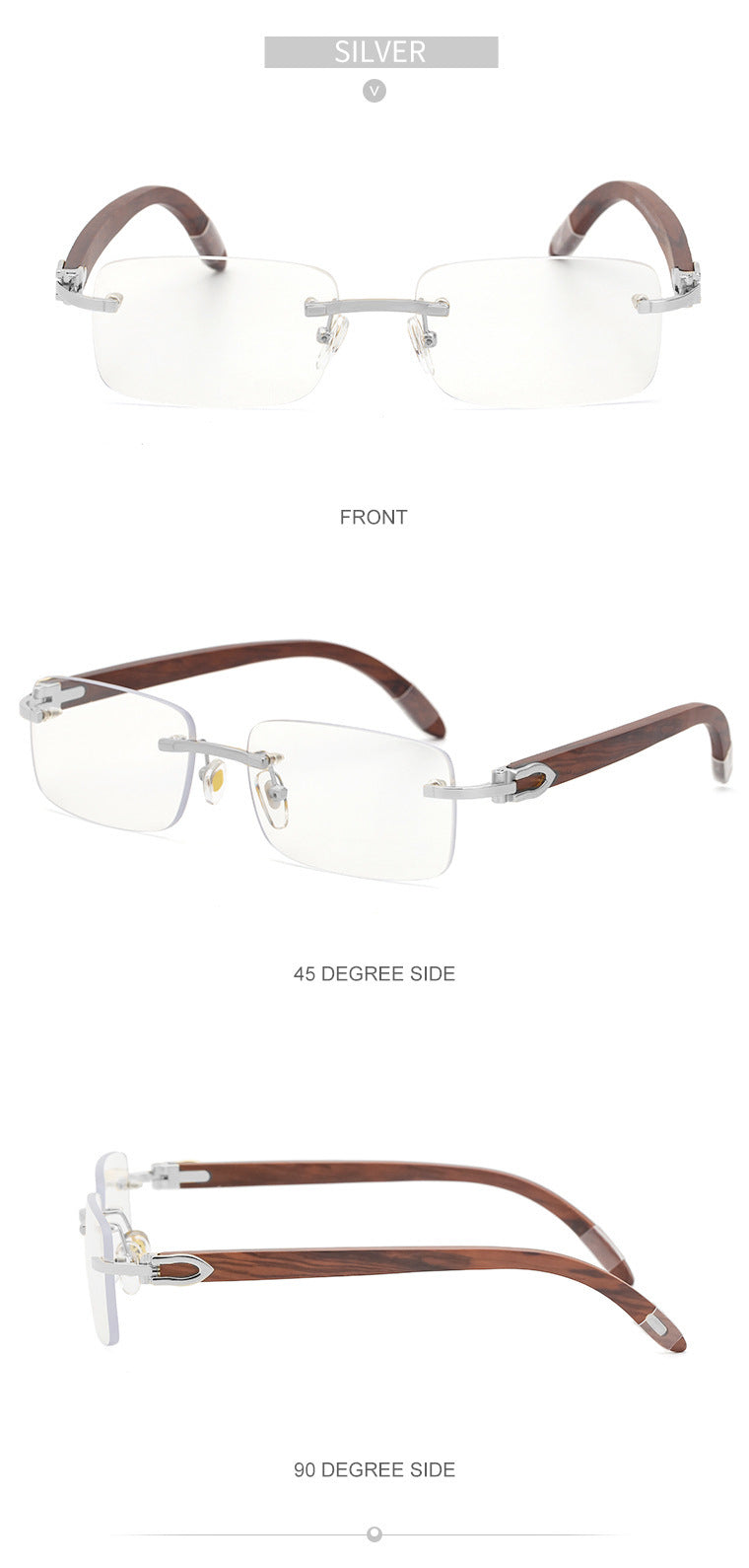 Fashion Sunglasses for Men Frameless Wooden Leg Slingshot Sunglasses Men Trendy Wooden Optical Frame sunglasses