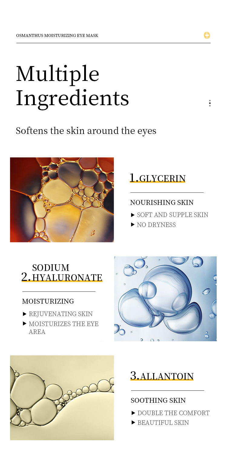 Full English Golden Osmanthus Eye Mask Patch SADOER Moisturizing and Hydrating to Reduce Dark Circles  Foreign Trade Live Wholesale